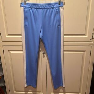 TORY BURCH TORY SPORT PANTS—BLUE WITH WHITE STRIPE